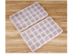Boîte à bijoux rectangulaire en plastique à 28 grilles, compartiment de rangement, étui à bijoux, boucles d'oreilles, perles, présentoir artisanal, conteneur organisateur, nouveau