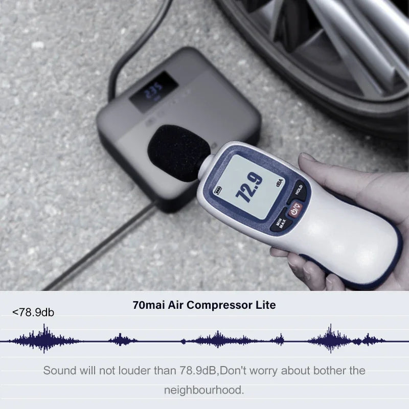 Compresseur d'air portable 70mai, gonfleur de pneus pour voiture, pompe à air 12V DC, pression de pneus préréglée, pour vélo et ballon.