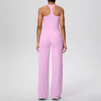 2 pièces/ensemble sport Fitness vêtements Yoga ensemble femme dos nu absorbant les chocs course en forme de I gilet mince jambe large pantalon Yoga ensemble