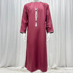 Hommes musulmans à manches longues Robe pull Aman Abaya Jubba Thobe pour hommes saoudien arabe caftan Islam vêtements Rayer Robe Afghan mâle