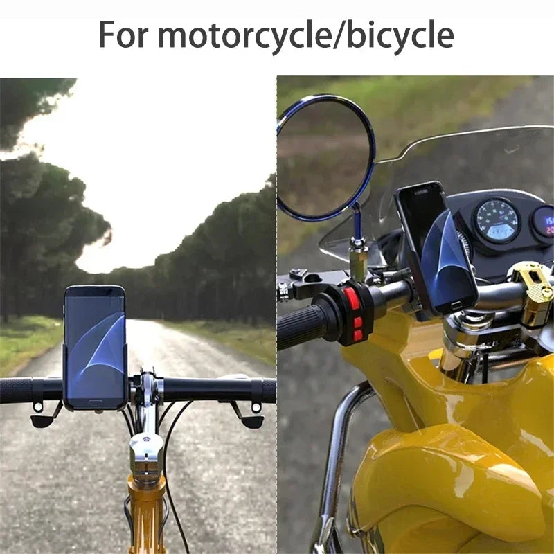 Support de téléphone universel en alliage d'aluminium pour guidon de moto, rétroviseur de vélo, support de téléphone portable pour moto