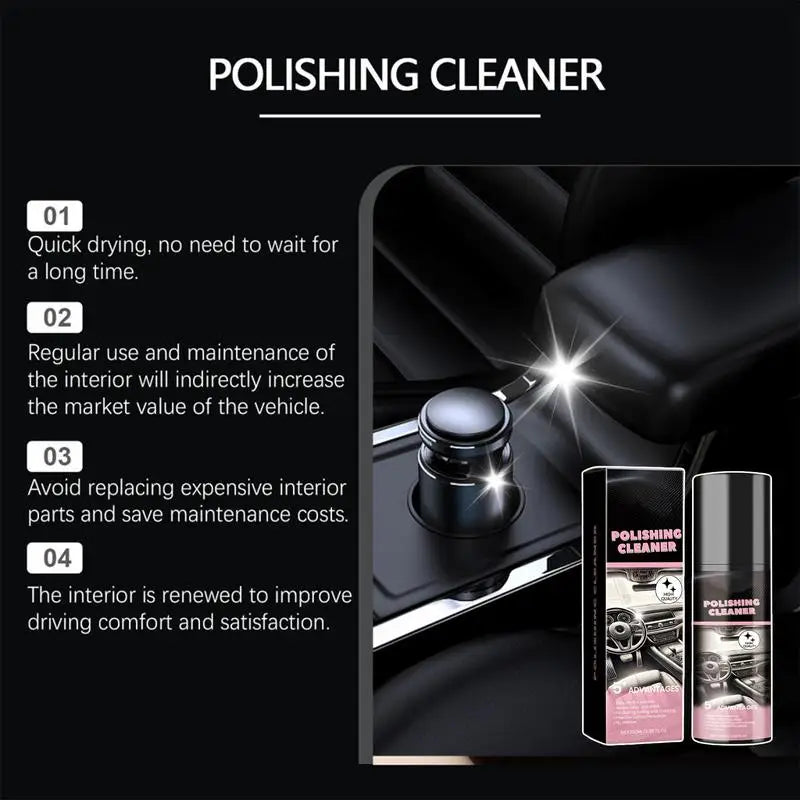 Nettoyant de polissage intérieur de voiture 100ml, Spray de détail de siège en cuir de voiture, nettoyant d'intérieur de protection, nettoyant de détail de voiture