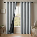 Rideau occultant 100% en lin uni, 2 pièces, couleur unie, livré avec des sangles de rideau, adapté à la décoration du salon et de la chambre à coucher