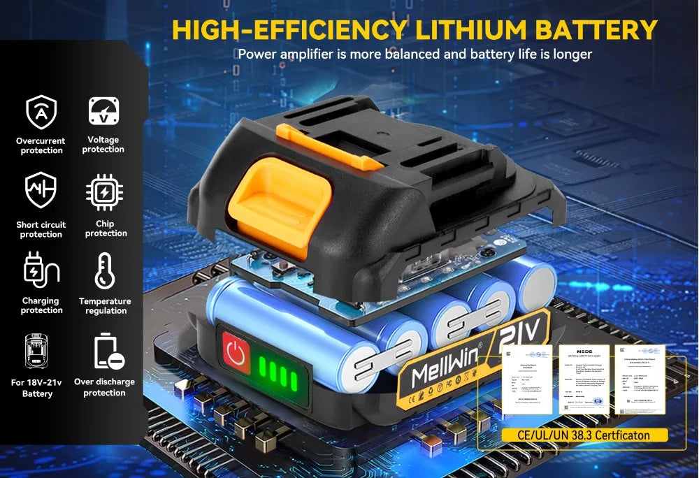 MELLWIN 3500 tr/min scie sauteuse électrique sans fil 31 lames scie courbe sans fil outil de travail du bois multifonction pour Makita broche de batterie 18V