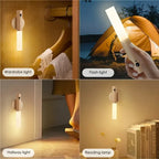Applique murale magnétique LED Rechargeable avec capteur de mouvement intelligent, veilleuse Portable pour couloir, chambre à coucher, escaliers, armoires de salle de bains, décoration