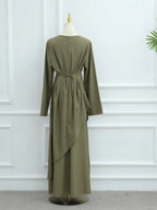 Musulman moyen-orient arabe dubaï Abayas pour femmes haut avec jupe deux pièces ensemble modeste Ramadan caftan Robe Femme vêtements islamiques