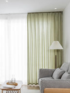 Printemps et été matcha japonais, rideaux en coton et lin vert rideaux transparents, rideaux opaques, lin luxueux pour chambres à coucher
