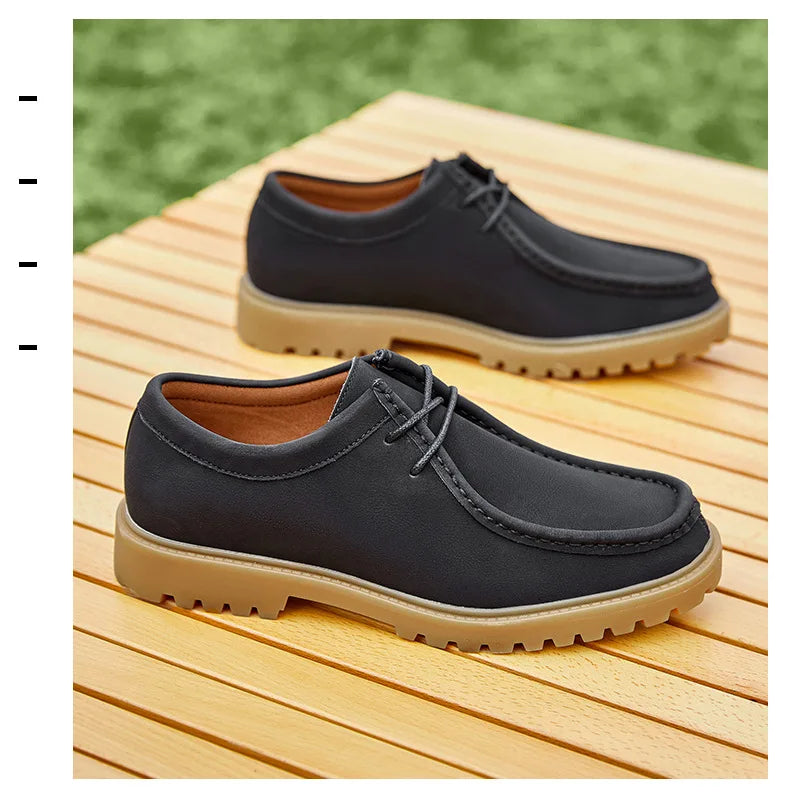 Chaussures de marche en cuir de vache pour hommes, mocassins décontractés à semelle Durable, à la mode, nouvelle collection printemps-automne 2026