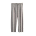 Pantalon large décontracté pour femme, longueur cheville, taille élastique, en soie glacée, couleur unie, printemps-été
