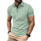 Polo à manches courtes pour hommes, t-shirt d'été à revers, respirant, basique, boutonné, haut de sport, léger, ample, nouvelle collection