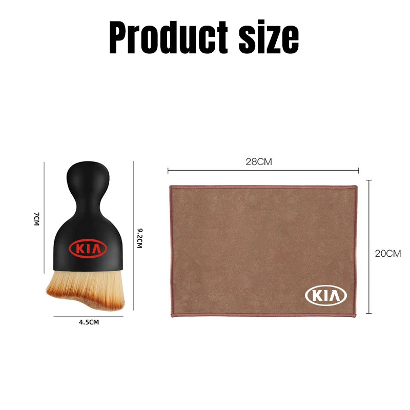 Outils de nettoyage intérieur de voiture, serviettes de lavage en microfibre, brosse de nettoyage pour KIA EV6 Stinger RIO Sorento Picanto Ceed Borrego Syros K4