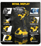 Clé électrique sans balais à couple élevé 1000N · M, clé à chocs de 1/2 pouces, grande Machine-outil de Service pour broche de batterie Dewalt 20V