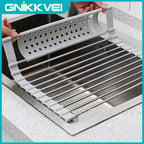 Égouttoir à vaisselle enroulable pour évier, égouttoir à vaisselle en acier inoxydable 304, organisateur de rangement pour assiettes, accessoires de cuisine