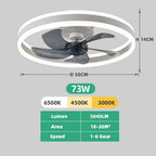 Ventilateur de plafond LED silencieux avec télécommande, ventilateur de plafond moderne, éclairage à intensité variable, chambre à coucher, bureau, salle à manger