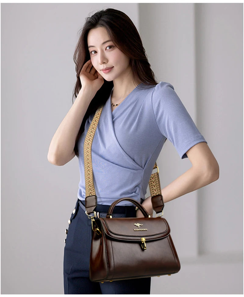 Sacs à bandoulière en cuir pour femmes, sacs à main de luxe pour dames, sac messager féminin, haute qualité, 2026