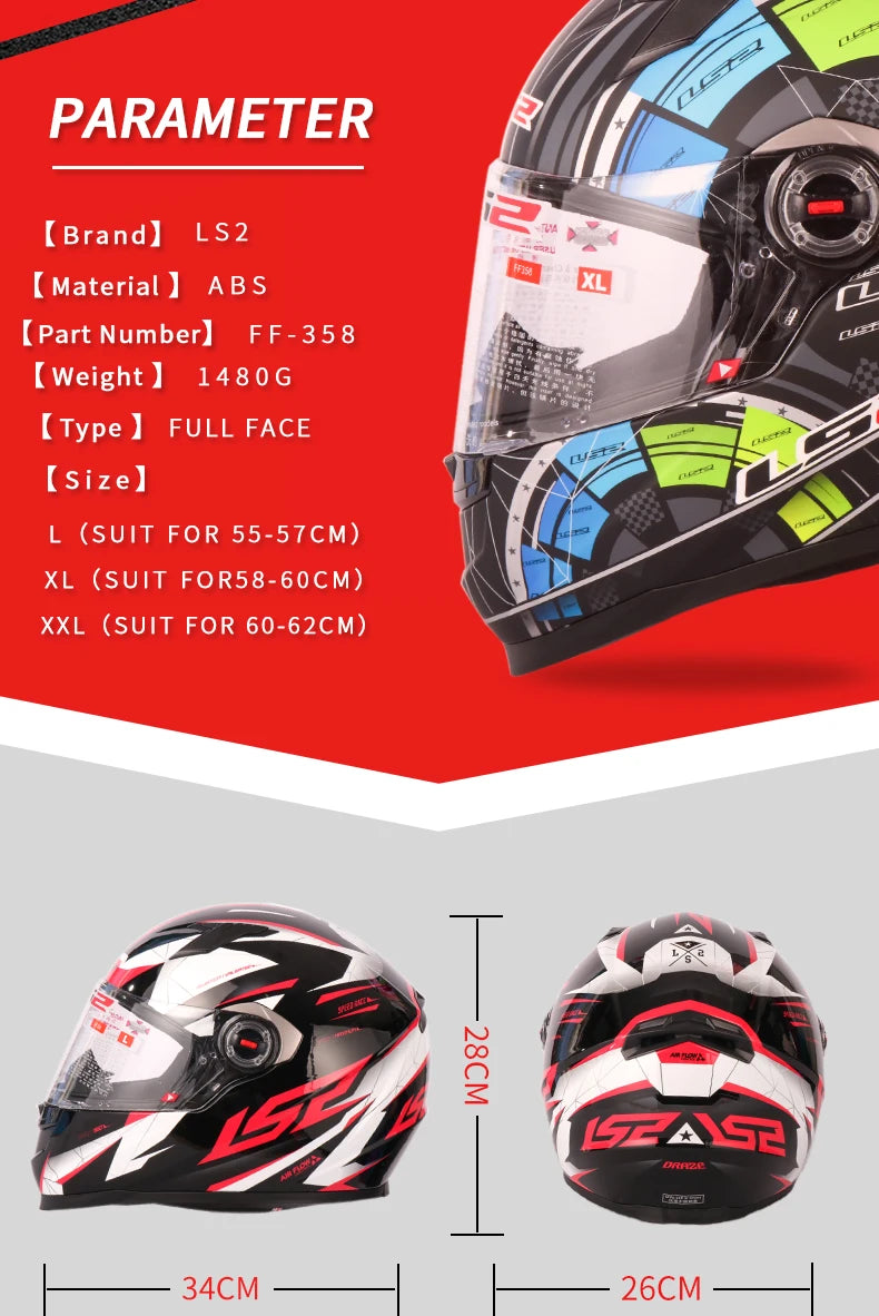 LS2 Casque intégral Masculino ls2 FF358 Motocross course homme femme Casco Moto Casque sans pompe qualité approuvée ECE