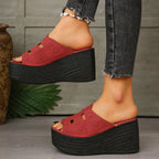 Été décontracté femme sandales en plein air plate-forme antidérapante sandales à talons compensés femmes anti-dérapant confortable chaussures De créateur Zapatos De Mujer