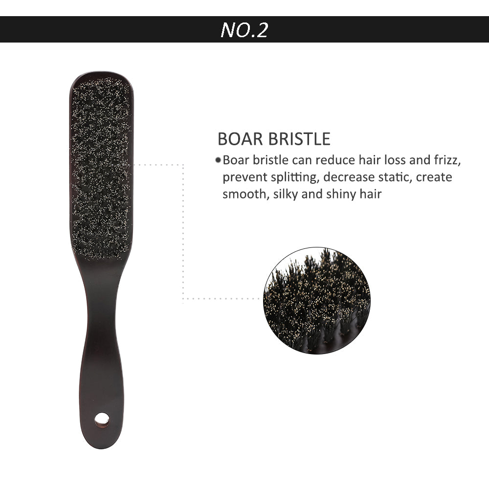 Manche en bois poils de sanglier barbe brosse outil de rasage brosse à cheveux en bois courbé hommes barbe rasage brosse coiffeur moustache brosses