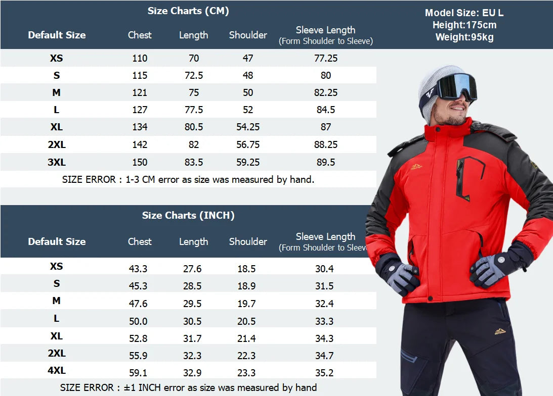 TACVASEN vestes de Ski d'hiver pour hommes manteaux polaires imperméables veste de Snowboard thermique isolée Parka imperméable avec capuche Parka homme