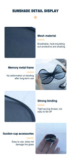 SEAMETAL pare-soleil de voiture rideau de fenêtre latérale avant fenêtre arrière pare-soleil été UV blocage ventouse rideaux de Protection solaire de voiture