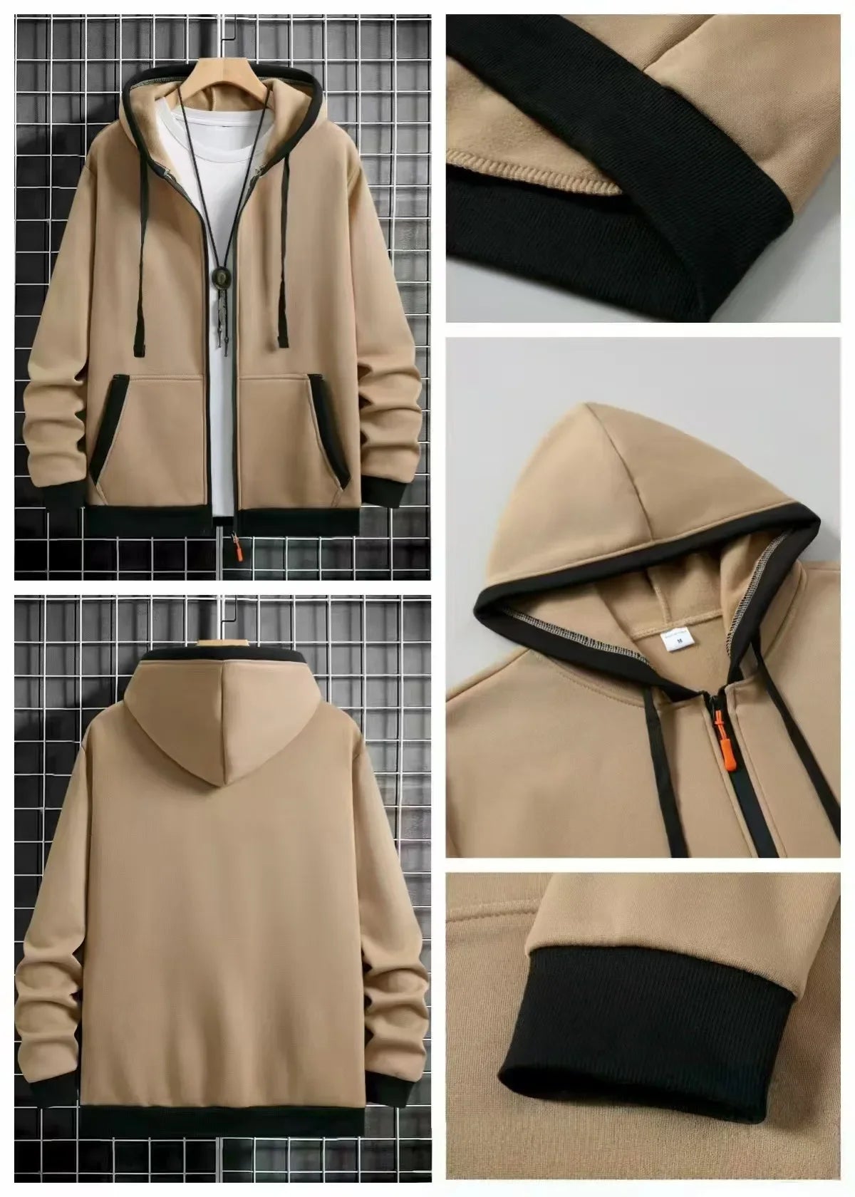 Cardigan épais à capuche et fermeture éclair pour homme, vêtement d'extérieur décontracté, sweat-shirt à la mode, Style transfrontalier, nouvelle collection automne hiver