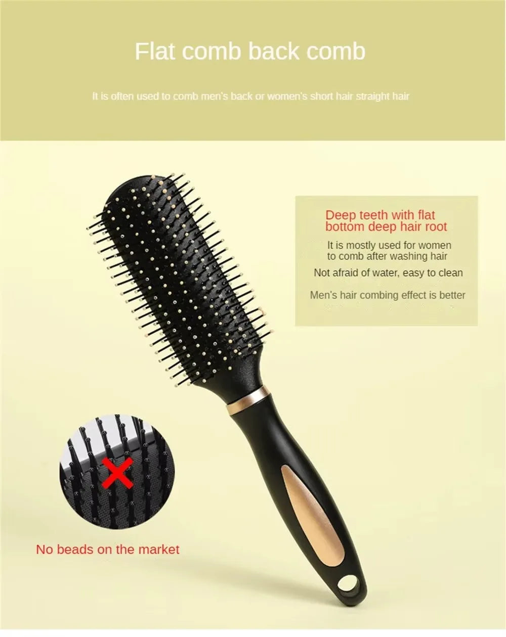 Brosse à cheveux professionnelle à palette lisse et lisse pour Salon de coiffure, grand Type de cheveux, peigne coiffant pour femmes et hommes