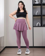 Leggings de Yoga faux deux articles, grande taille, 200lb, avec poches, jupe taille haute en peau de requin, pantalon d'entraînement, collants Slim