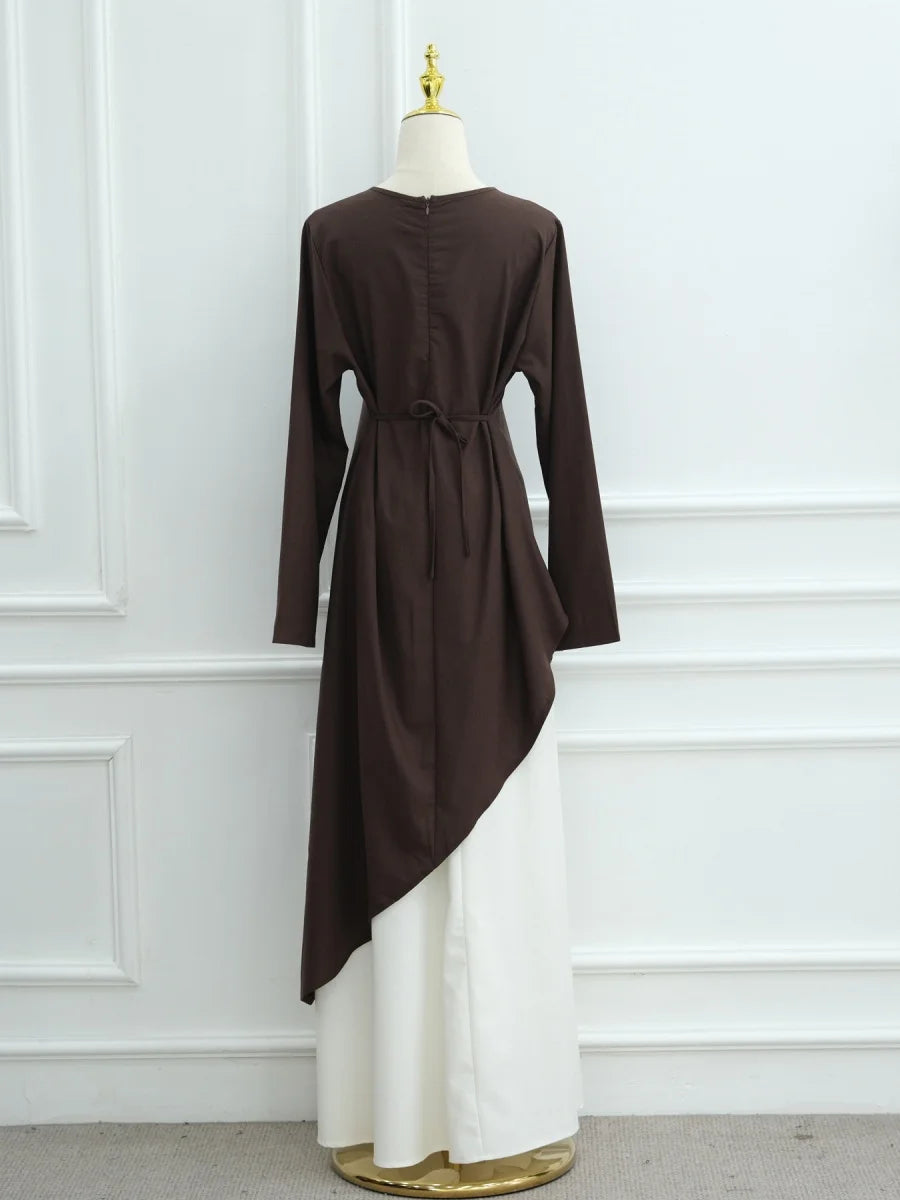 Musulman moyen-orient arabe dubaï Abayas pour femmes haut avec jupe deux pièces ensemble modeste Ramadan caftan Robe Femme vêtements islamiques