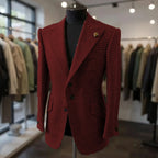 Costumes pied-de-poule pour hommes, blazer, automne hiver, décontracté, vert, Slim Fit, Tuxedos de marié pour fête de mariage, veste, manteaux de Sport