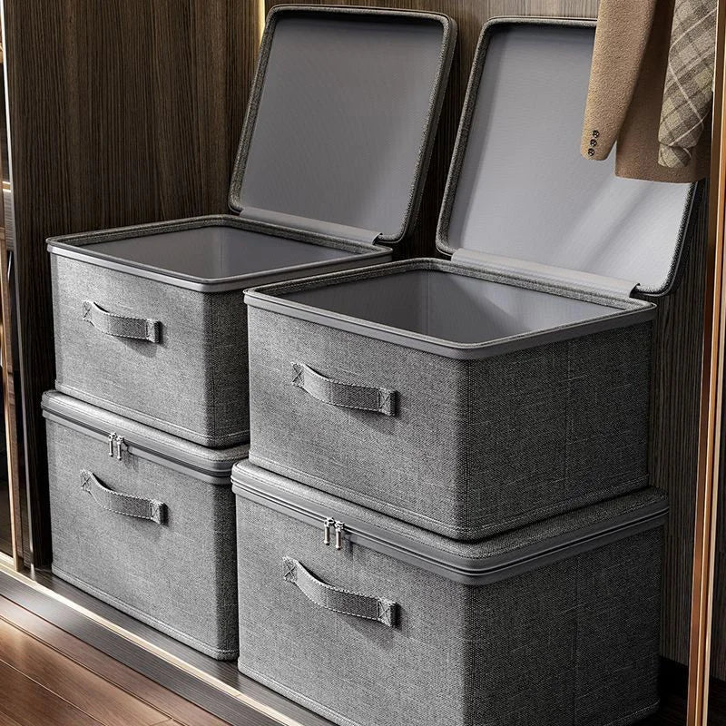 Boîte de rangement pour vêtements avec fermeture éclair, sac de rangement pliable de grande capacité pour vêtements et couettes, organisateur de garde-robe, boîte de rangement pour sous-vêtements