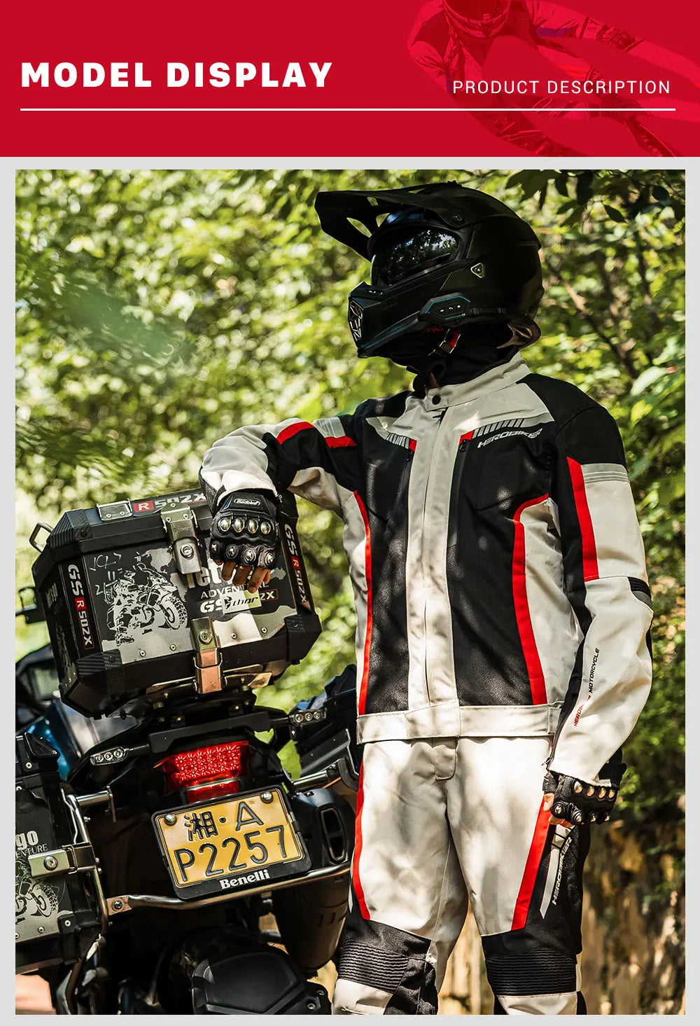 HEROBIKER veste de Moto imperméable homme veste de course pantalon de Moto portable vêtements de Moto avec Protection EVA