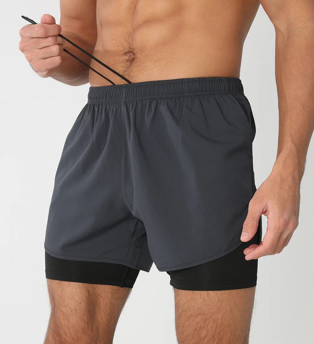 Short de course avec poches doublées pour homme, séchage rapide, léger, respirant, athlétique, sport, entraînement, boucle serviette