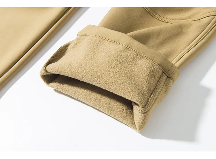 Pantalon cargo imperméable pour homme, doublé en polaire Sharkskin, idéal pour l'escalade, le ski, la randonnée, la pêche, avec de grandes poches
