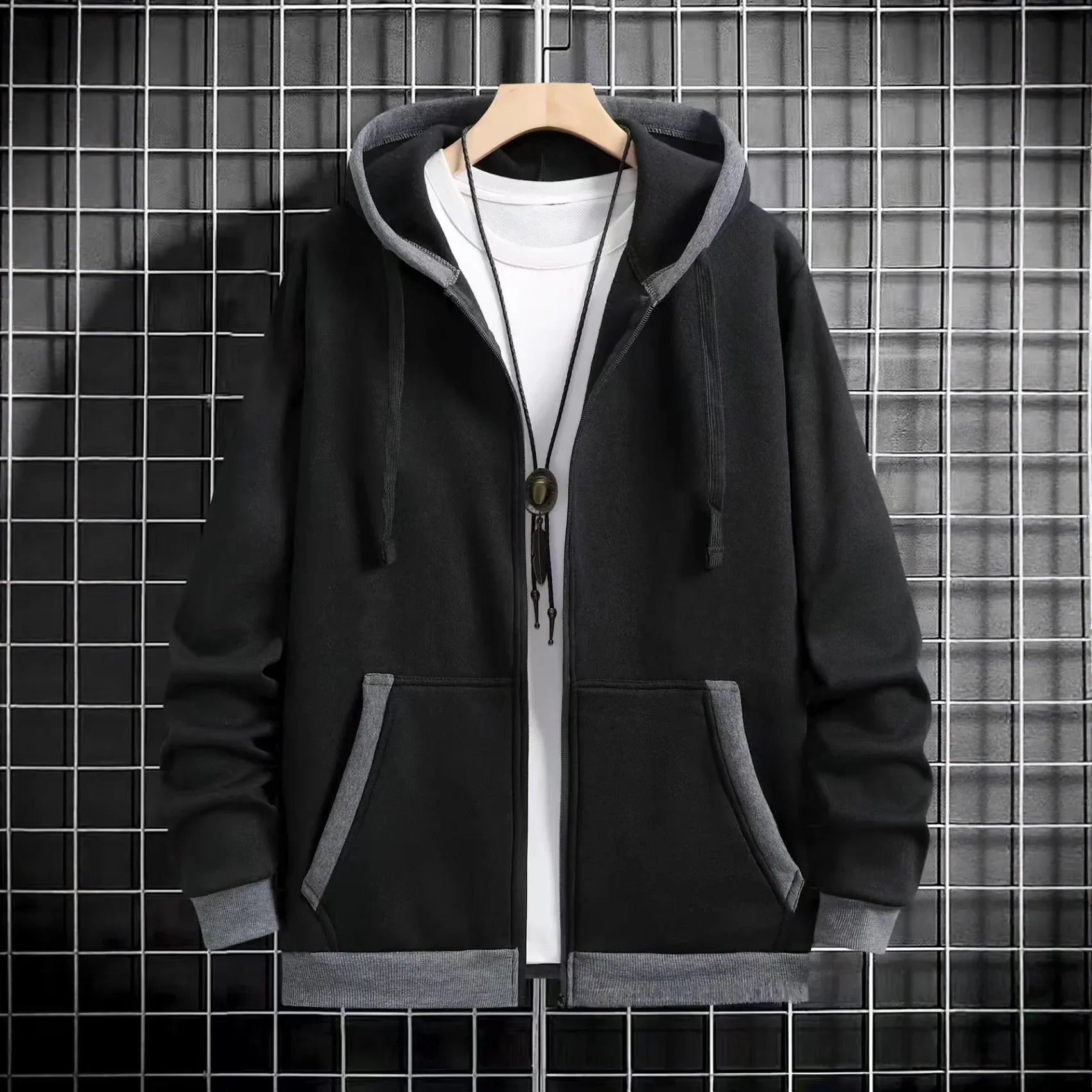 Cardigan épais à capuche et fermeture éclair pour homme, vêtement d'extérieur décontracté, sweat-shirt à la mode, Style transfrontalier, nouvelle collection automne hiver