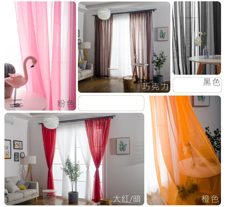 Rideaux de fenêtre en tulle rose Tyys Perconsidering, 1 côté, décoration romantique pour la maison, salon, seulement le criblage de fenêtre