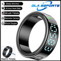 SR08 anneau intelligent avec boîte de chargement pour hommes femmes écran d'affichage LED contrôle des gestes moniteur de santé 5ATM anneaux de sport étanches