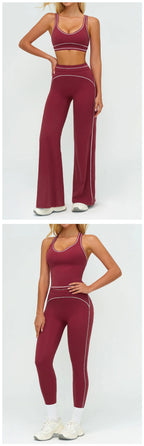 Ensemble de yoga 2 pièces pour femme, tenue de sport, vêtements de gym, ensemble soutien-gorge de sport et pantalon de course, vêtements de yoga et de sport pour femme