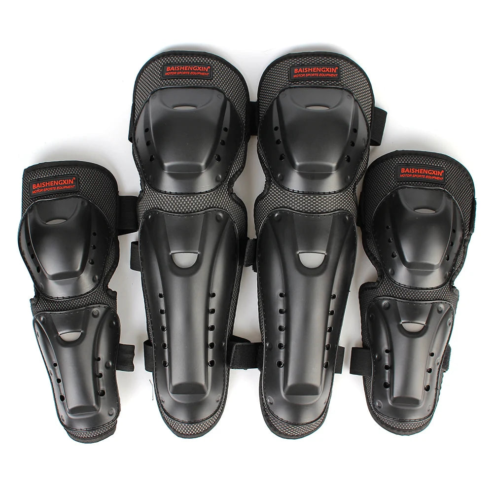 Accessoires de moto, équipement de protection d'équitation, 4 pièces/ensemble, genouillères et coudières, protections de patinage pour Motocross