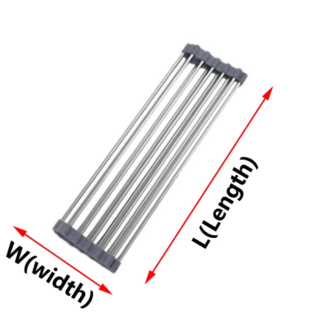 Égouttoir à vaisselle enroulable pour évier, égouttoir à vaisselle en acier inoxydable 304, organisateur de rangement pour assiettes, accessoires de cuisine