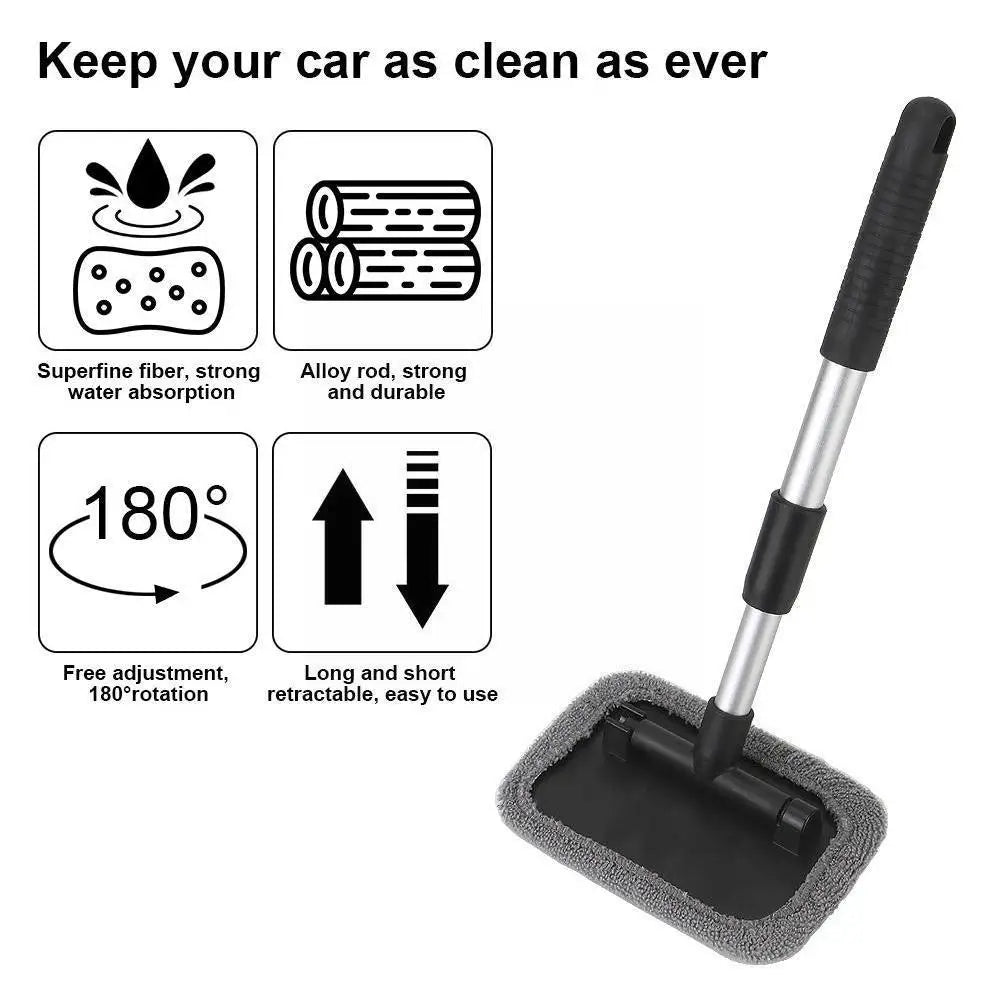 Vadrouille de nettoyage de vitres de voiture, outil de nettoyage de brouillard de pare-brise, chiffon de lavage, lingette de fenêtre, brosse de plumeau de bureau à domicile, nettoyeur de tissu de verre automatique