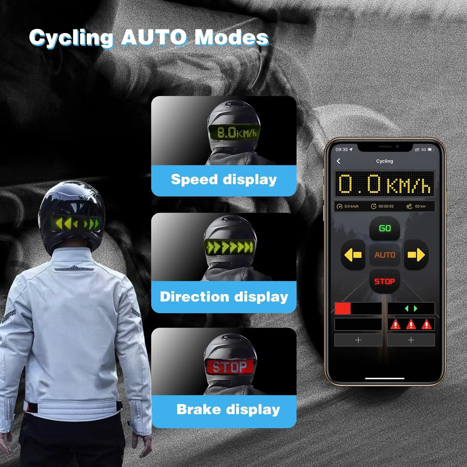 Affichage de casque LED, feu arrière de casque de Moto, voyant d'avertissement, accessoires de Moto