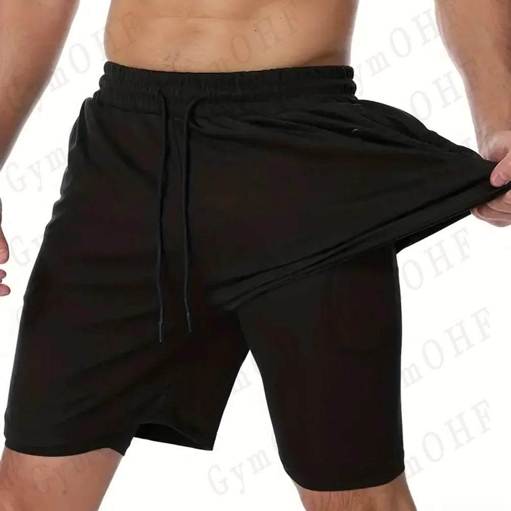 LONSDALE short de Fitness imprimé motif pour hommes Double couche 2 en 1 séchage rapide Fitness loisirs de plein air entraînement short de sport