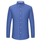 Chemise Oxford à manches longues pour hommes, grande taille 7xl, 100% coton, coupe cintrée, formelle, unie, à carreaux, vêtements de bureau élégants, nouvelle collection