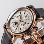 Sugess – montre-bracelet pour hommes, ST1908, mouvement à col de cygne, chronographe mécanique, véritable calendrier de phase de lune, cuir Vintage, nouveau 2026