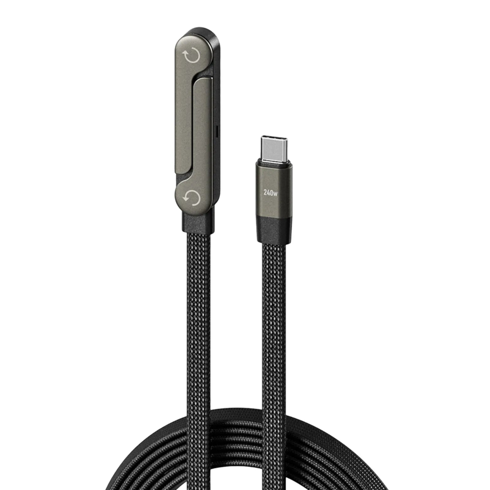 Câble de données pliable 1,5 m 240/65W avec support de téléphone intégré, support invisible, câble de charge rapide pour