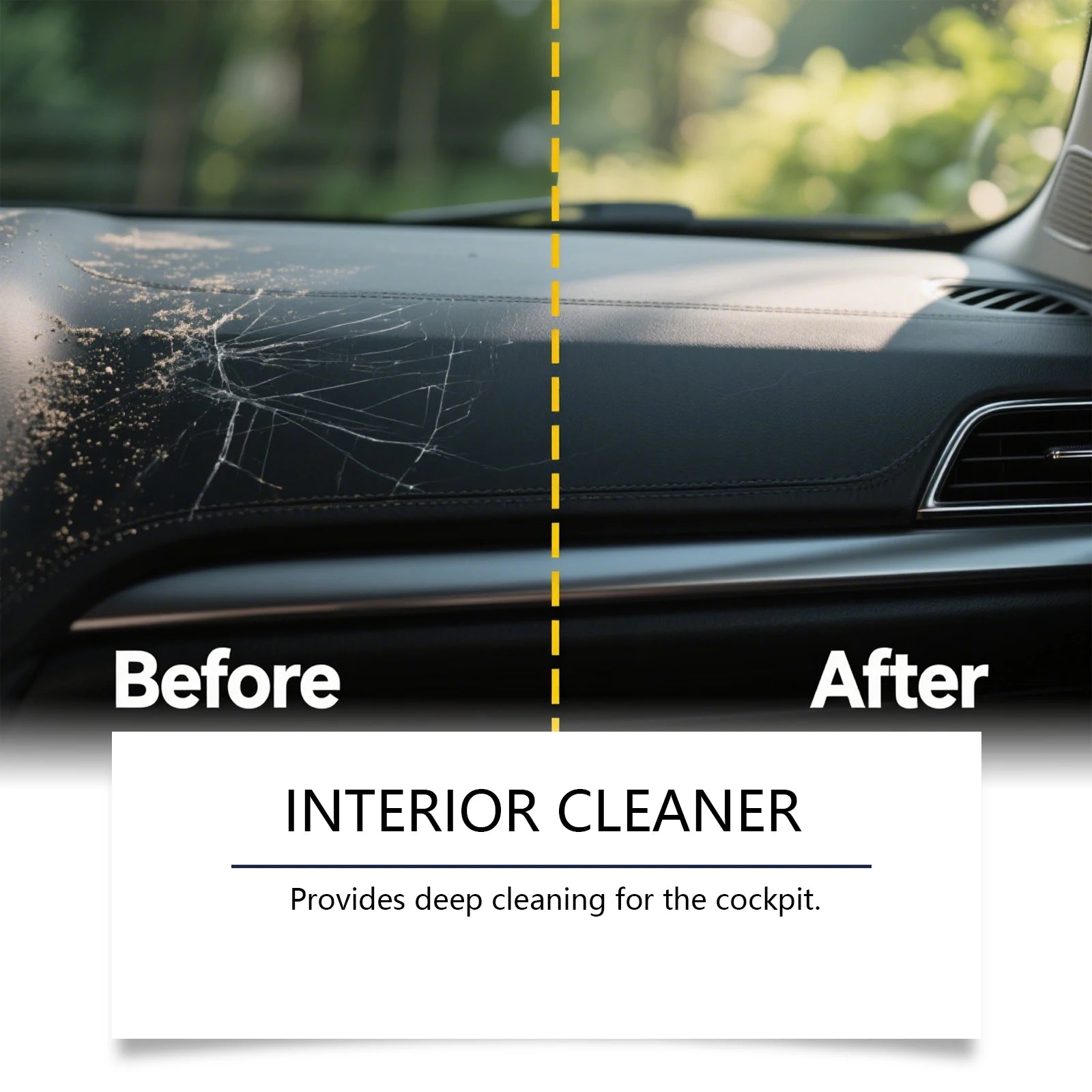 Nettoyant pour intérieur de voiture, élimine efficacement les taches de graisse de la poussière, nettoie les vernis du tableau de bord intérieur améliore la brillance, Agent de rénovation