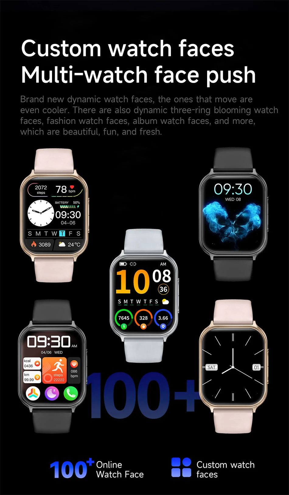 Nouvelle montre connectée 2026 pour femmes, suivi sportif et de forme physique, étanche IP68, fréquence cardiaque 24h intégrée, appels Bluetooth, montre connectée tendance pour femmes