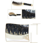 Brosse à cheveux peigne de Massage du cuir chevelu brosse à cheveux poils de sanglier en Nylon femmes humide bouclés démêlant brosse à cheveux Salon de coiffure outil de coiffure