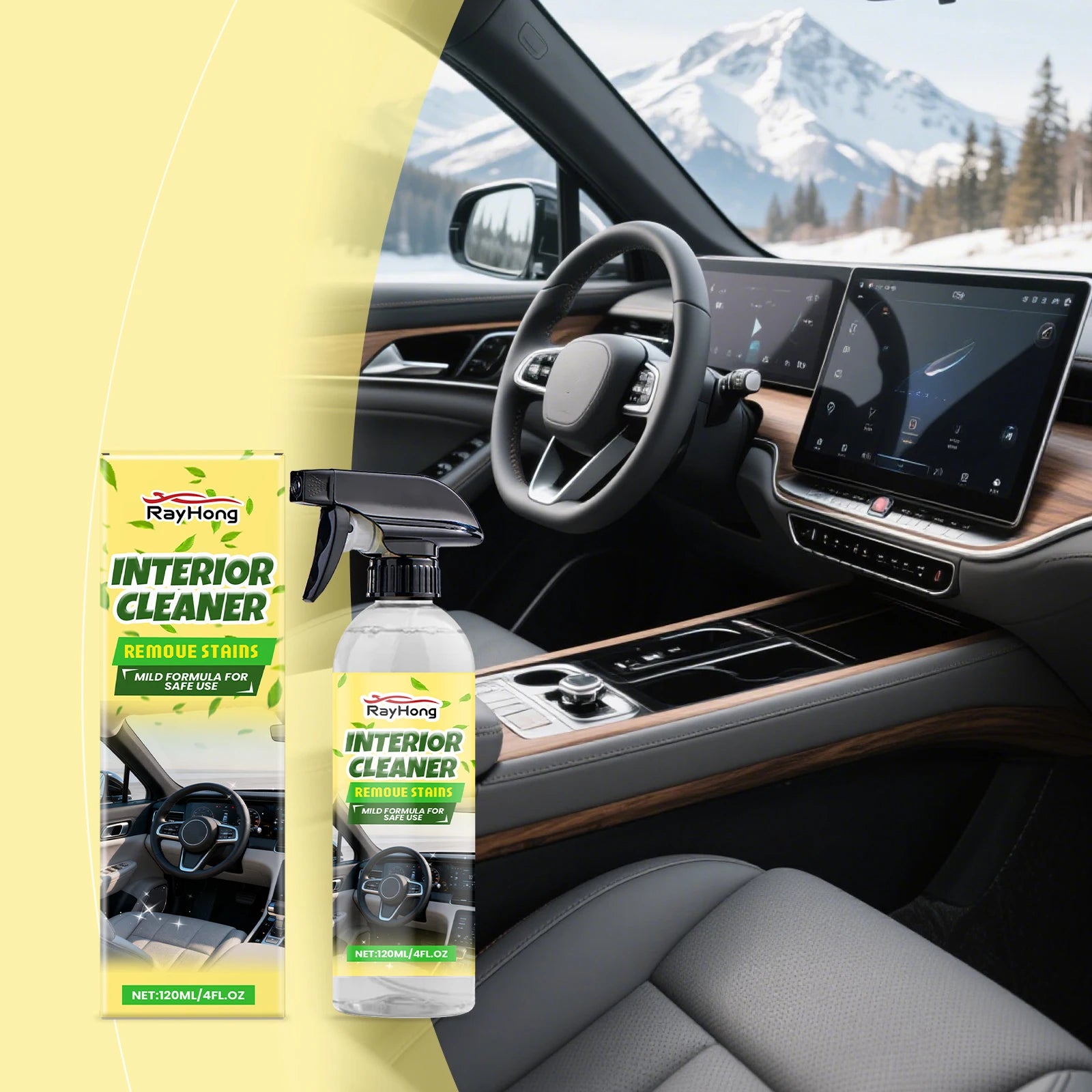 Nettoyant pour intérieur de voiture, élimine efficacement les taches de graisse de la poussière, nettoie les vernis du tableau de bord intérieur améliore la brillance, Agent de rénovation