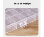 Boîte à bijoux rectangulaire en plastique à 28 grilles, compartiment de rangement, étui à bijoux, boucles d'oreilles, perles, présentoir artisanal, conteneur organisateur, nouveau